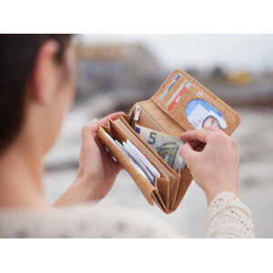 Simaru Damen Geldbörse aus Kork, veganes Portemonnaie,RFID-Schutz,Geldbeutel