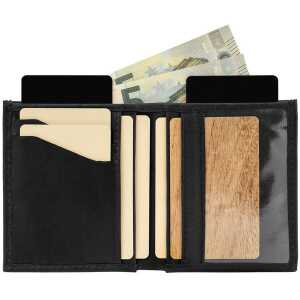 Simaru Leder Geldbörse mit RFID-Schutz, Kompaktes Portemonnaie, Geldbeutel