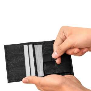 Simaru Mini Geldbörse aus Kork Geldbeutel mit RFID schutz Portemonnaie Vegan