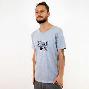 Spangeltangel T-Shirt “35°C”, nachhaltig, bedruckt, Herren, Vinyl, Plattenspieler, Platten