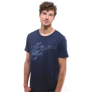 Spangeltangel T-Shirt “Akkorde”, Siebdruck, dunkelblau, Rundhals, kurzärmlig, Siebdruck, Musik