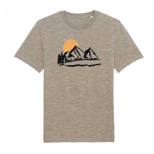 Spangeltangel T-Shirt “Bergluft”, nachhaltig, Herren – Natur Bio-Baumwolle Berge Bergsee