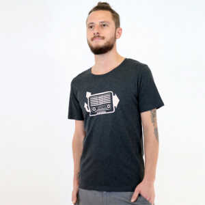 Spangeltangel T-Shirt “Radio”, Herren, bedruckt, Siebdruck, Bio-Baumwolle, Musik retro