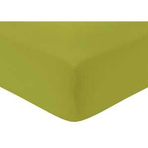 Spannbettlaken “Eco-Jersey Interlock” aus Bio-Baumwolle 90-100 x 200 cm, grün