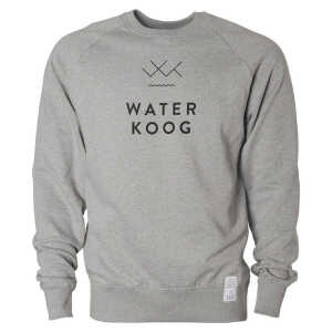 Sweatshirt WATERKOOG , grau meliert, schwarzer Print, Biobaumwolle, unisex