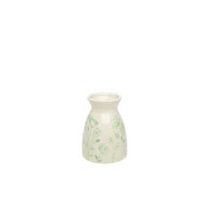 TRANQUILLO Vase FLORAL mit Blütenmuster in grün (POR530)