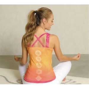 The Spirit of OM Yoga Top Damen Chakra pink orange bunt