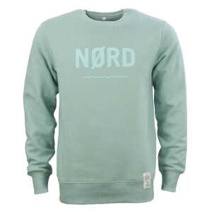Waterkoog Sweatshirt NØRD NM, unisex in Northern Mint aus Biobaumwolle mit Brustprint NØRD