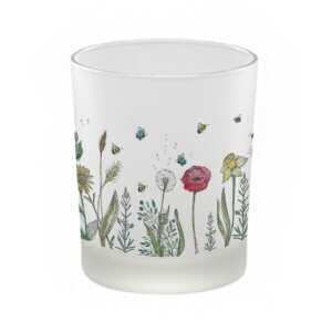 Windlicht “Blumenwiese” von LIGARTI | handbedrucktes Teelicht | Kerzenhalter | Kerzenglas