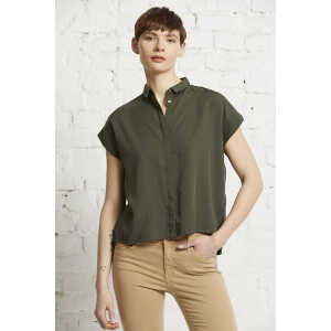Wunderwerk Damen Bluse, kurzärmelig, “TENCEL square blouse 1/2”