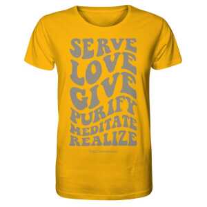 YogiCompany Serve Love Give – Yoga T-Shirt unisex gelb