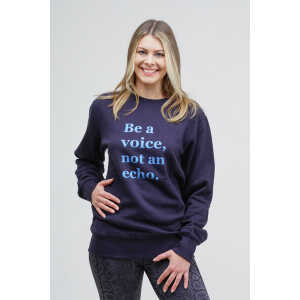 YogiLiebe Unisex Sweatshirt “Be a voice, not an echo” Blau