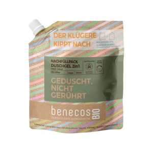 benecos Bio-Duschgel-Nachfüllbeutel 2-in-1 mit Bio-Olive, 500 ml