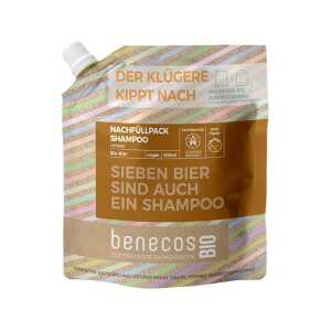 benecos Bio-Shampoo-Nachfüllbeutel “Unisex” mit Bio-Bier, 500 ml