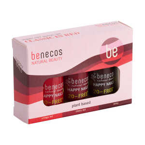 benecos Nagellack Set – Classic in Red – 20-free – vegan – wasser- und luftdurchlässig