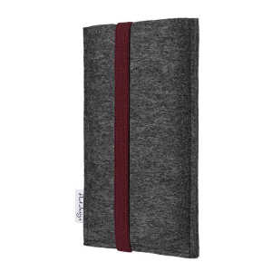 flat.design Handyhülle COIMBRA für Samsung Galaxy A-Serie – 100% Wollfilz – dunkelgrau