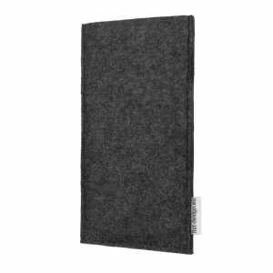 flat.design Handyhülle EVORA braun (diagonal) für Huawei Mate-Serie – 100% Wollfilz – dunkelgrau