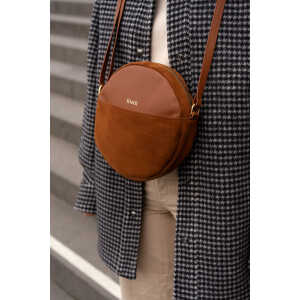 frisch Beutel Runde Tasche // Handtasche aus fairem Leder schwarz, braun, beige, blau