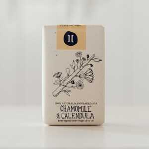 helleo Feste Seife aus Olivenöl – Chamomile & Calendula