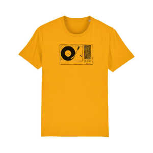 ilovemixtapes Biofaires Plattenspieler Unisex T-Shirt Gelb aus Bio-Baumwolle