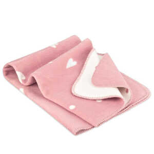 kids&me Wolldecke für Babys aus 100% Bio-Baumwolle – Babydecke für Mädchen in rosa