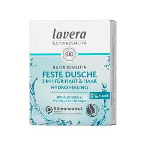 lavera Bio 2-in-1 Festes Duschgel & Shampoo “basis sensitiv”, 50 g
