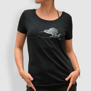 little kiwi Damen T-Shirt, “Kiwi”, Modal, Anthracite, Schwarz