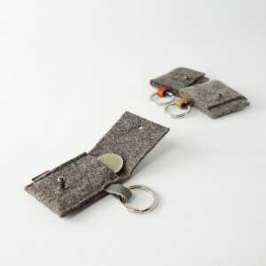 matilda k. manufaktur Schlüsselanhänger aus Filz mit Täschchen für Einkaufswagen-Chip ‘august’