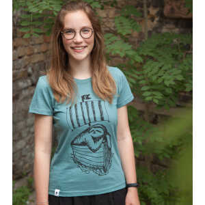 päfjes Felix Faultier / Sloth – Frauen T-Shirt – aus Baumwolle Bio – Slub Mint