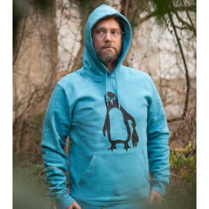 päfjes Pinguin Paul – Fair Wear Bio Unisex Hoodie / Kapuzenpulli – LightAzur