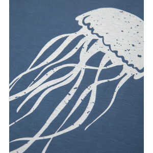 päfjes Qualle Jellyfish – Männer T-Shirt – Fair gehandelt aus Baumwolle Bio – Slub Blau