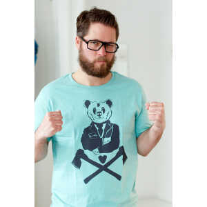 päfjes T-Shirt “Bär” Bruno – Fair Wear T-Shirt – Heather Mint