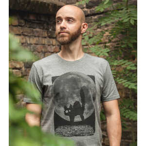 päfjes T-Shirt “Katze” Minka Fauch – Fair Wear Männer T-Shirt – Mid Heather Grey