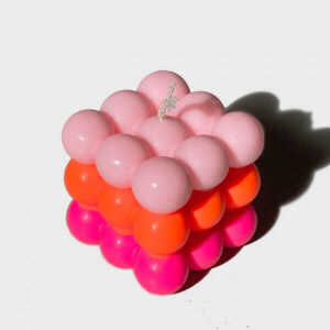 pinkstories Dip Dye Neon Bubble Kerze, 65 x 65 mm