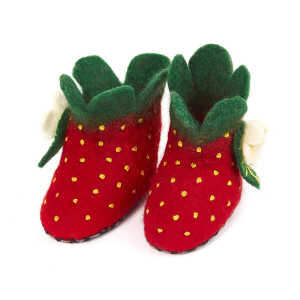 short’n’pietz Hausschuhe Erdbeere handgefilzt für Babies und Kinder