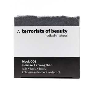 terrorists of beauty Seife block 001 ∴ cleanse + strengthen, hair + body + face