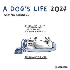 A Dog’s Life 2024 – Wand-Kalender – Broschüren-Kalender – 30×30 – 30×60 geöffnet – Hunde – Cartoon