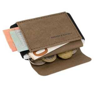 ANDERS & KOMISCH Mini Portemonnaie mit Münzfach “A&K MINI” slim wallet Braun