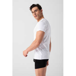 Burnell & Son Unterhemd Herren V-Ausschnitt 3er Pack – T-Shirt Extra Lang mit Kurzarm Slim Fit
