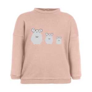 CORA happywear Baby Sweatshirt “Suli” aus Bio-Baumwolle | rosa mit Druck