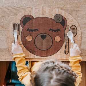 Clarissakork Kinder Tischset Enjoying Bear