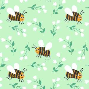 Geschenkpapier aus Gras auf Rolle | Bienen/Grün – 1 Stk