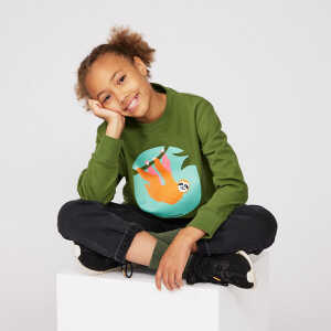 Greenpeace Warenhaus Kids Sweatshirt “Faultier” moosgrün