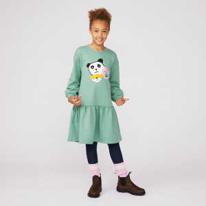 Greenpeace Warenhaus Kids Sweatshirt-Kleid “Tierfreunde” türkis
