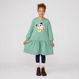 Greenpeace Warenhaus Kids Sweatshirt-Kleid “Tierfreunde” türkis