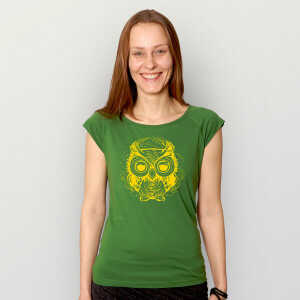 HANDGEDRUCKT “Eule” Bamboo Frauen T-Shirt