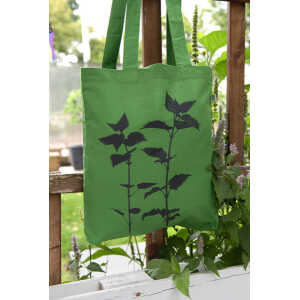 Hirschkind Bio-Fashion-Bag “Brennnessel” grün- handbedruckt