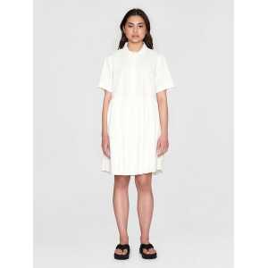 KnowledgeCotton Apparel Kurzes T-Shirt Kleid – Seersucker – aus Bio-Baumwolle