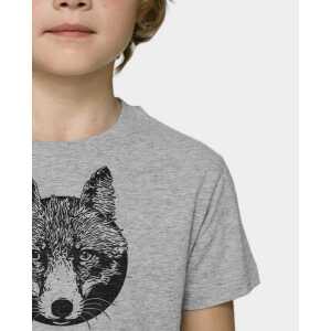 Kommabei Unisex Kinder T-Shirt Fuchs grau