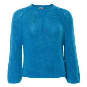 LIVING CRAFTS – Damen Pullover, 3/4-Arm – Blau (100% Bio-Baumwolle), Nachhaltige Mode, Bio Bekleidung